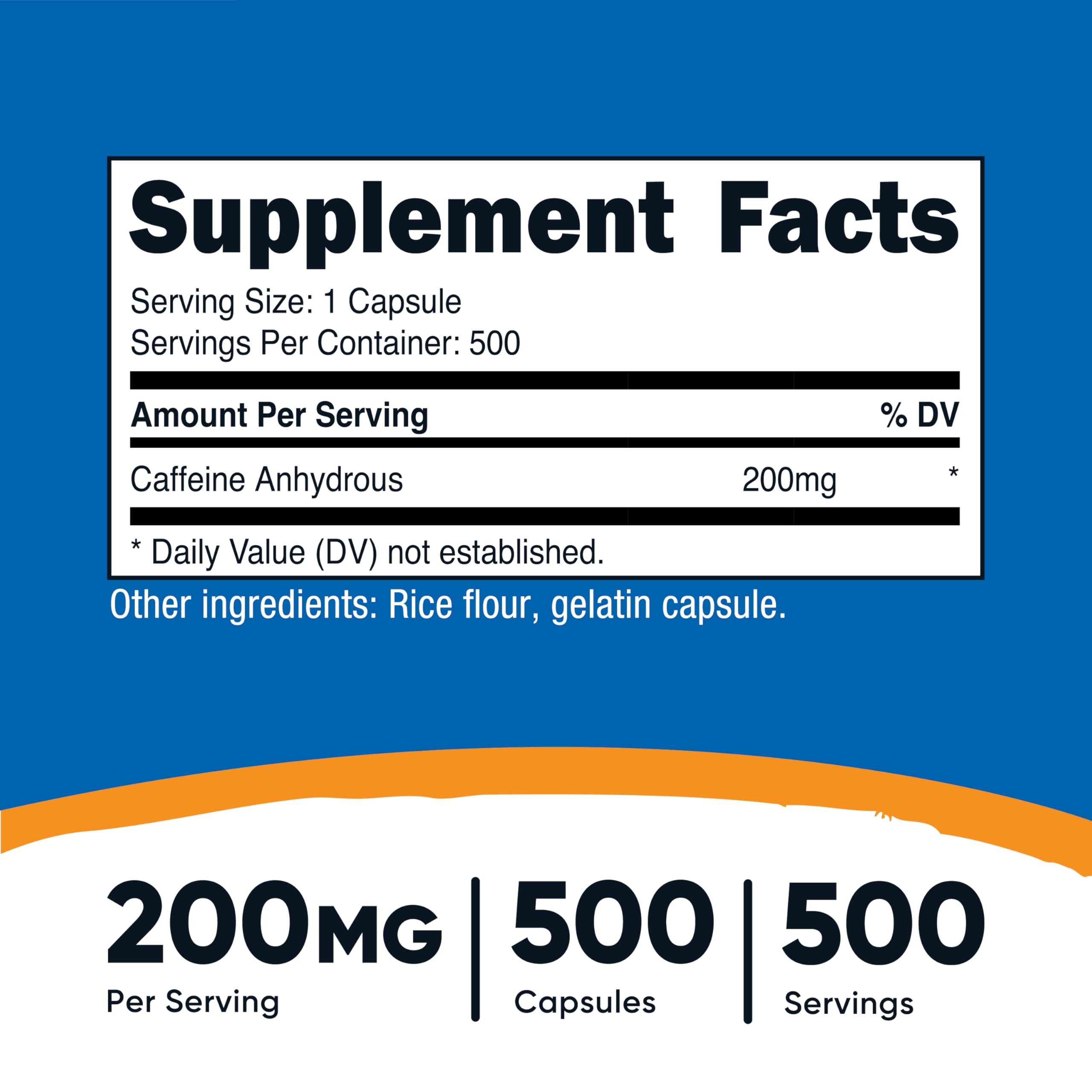 Nutricost caffeine pills packaging