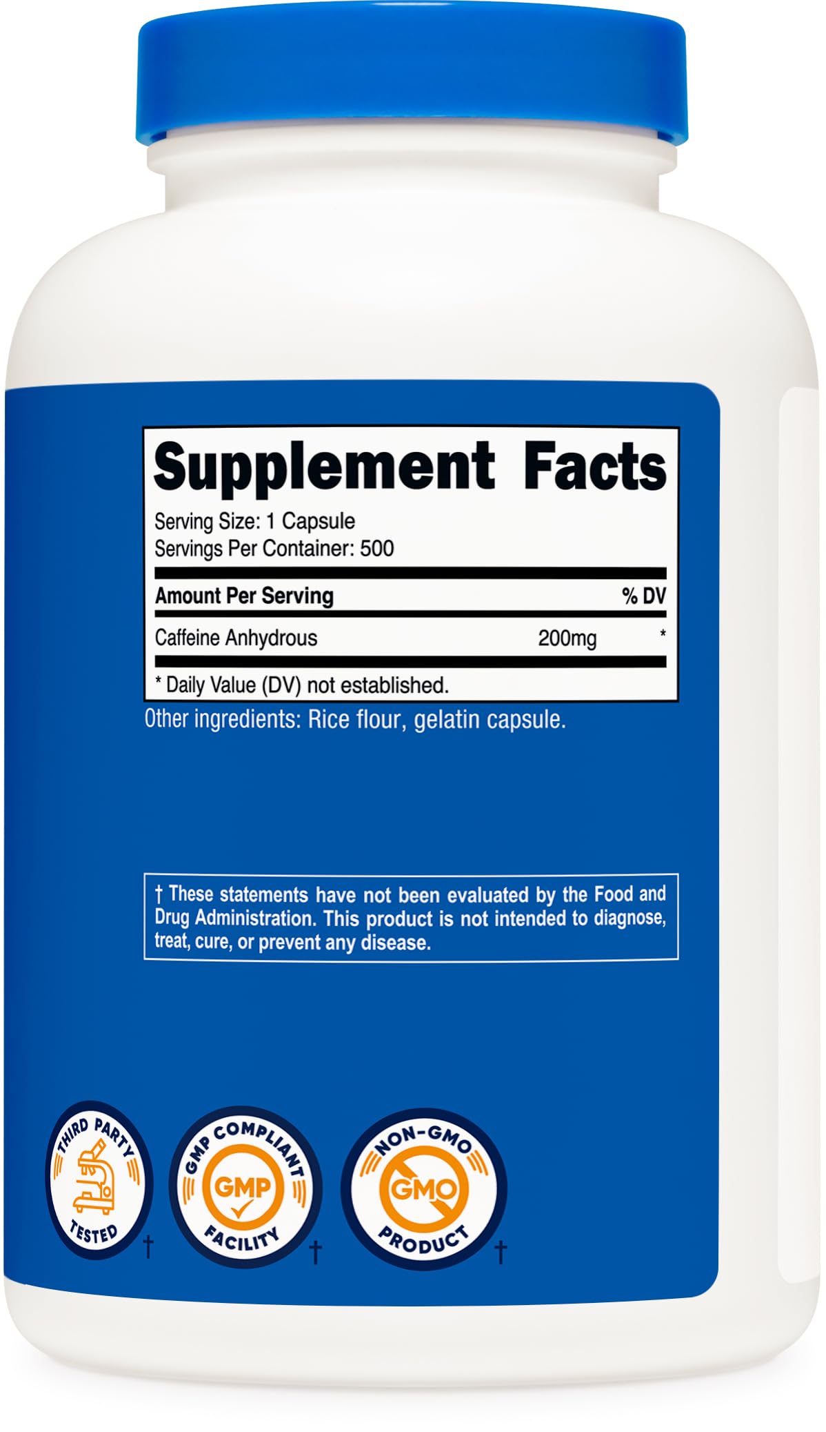 Non-GMO, Gluten Free, Sugar Free labeling and facility icons