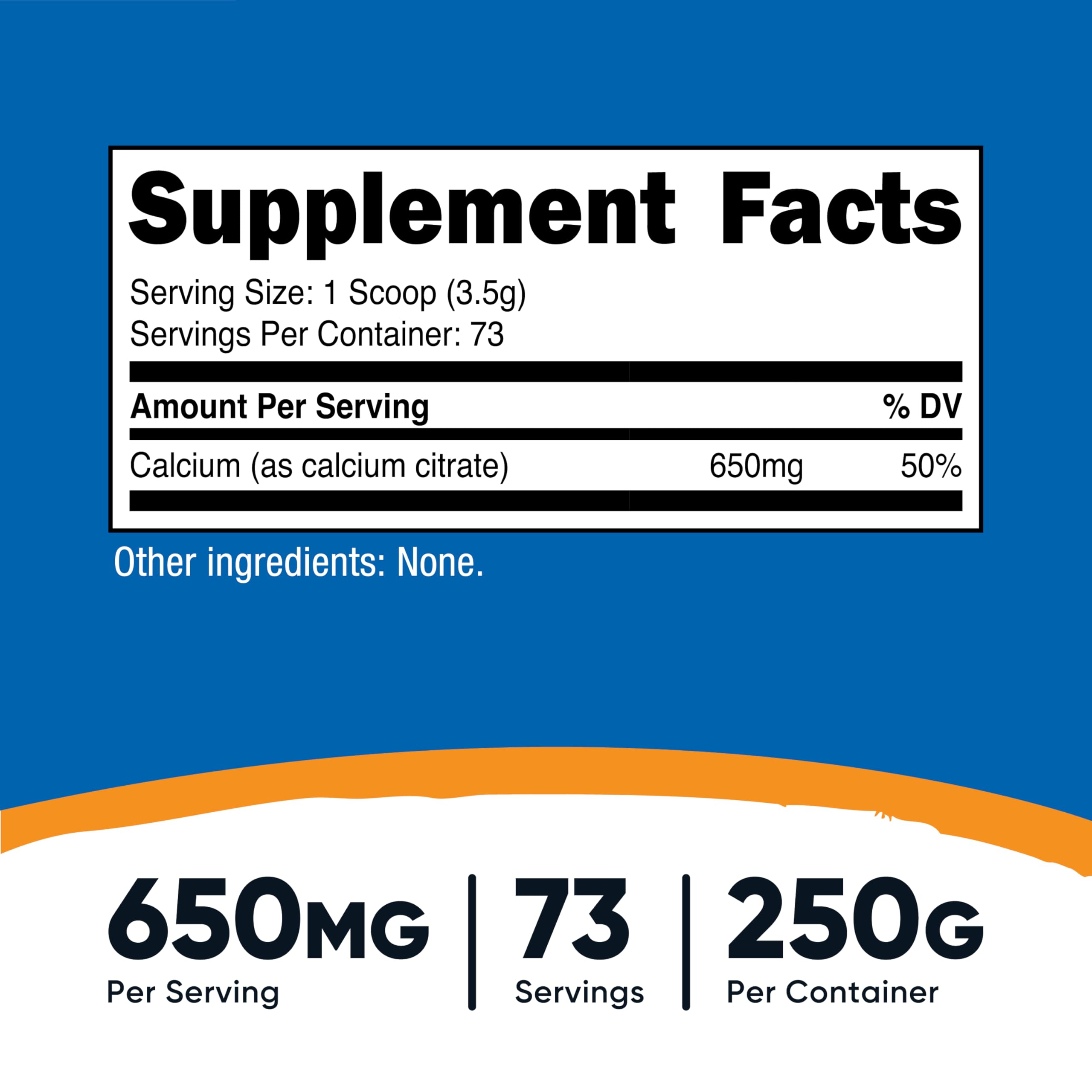 Nutricost Calcium Citrate Powder 250 g bottle unflavored