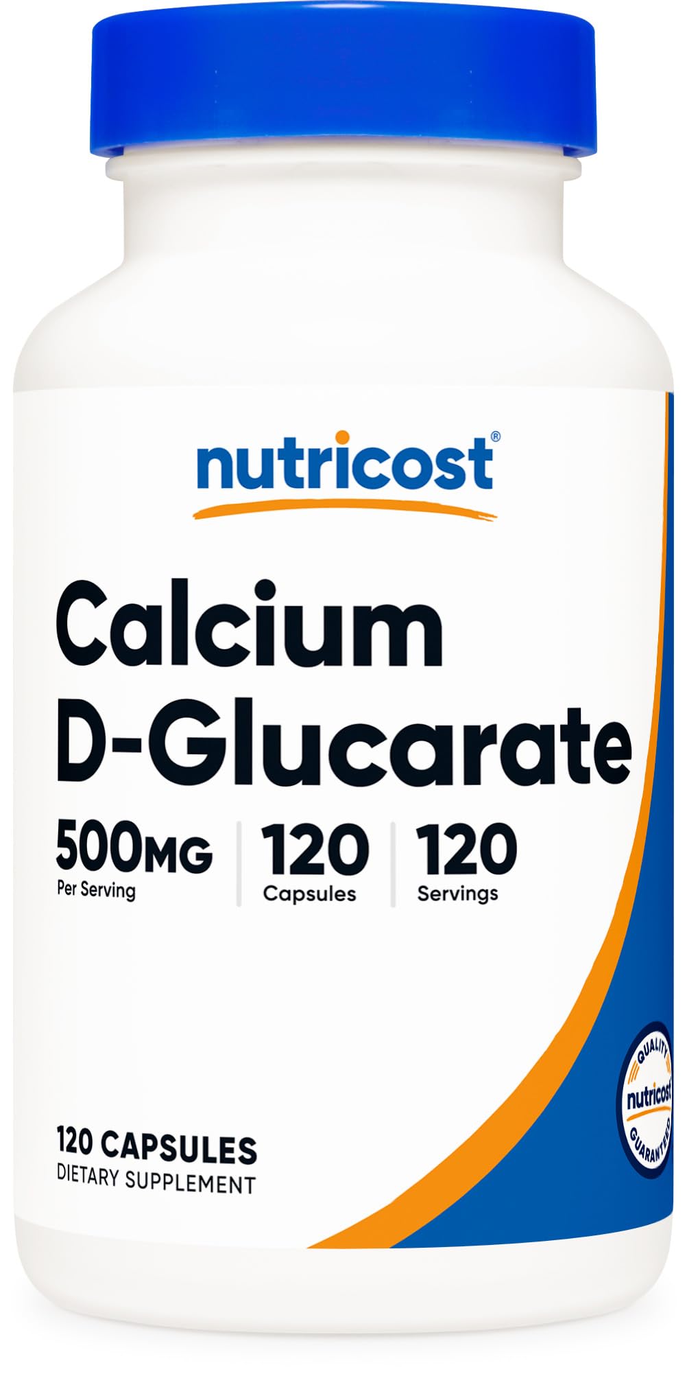 Bottle of Nutricost Calcium D-Glucarate 500mg
