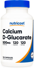 Bottle of Nutricost Calcium D-Glucarate 500mg