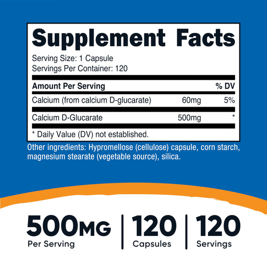 Nutricost Calcium D-Glucarate 500mg veggie capsules