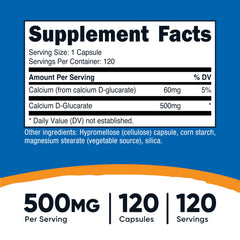 Nutricost Calcium D-Glucarate 500mg veggie capsules