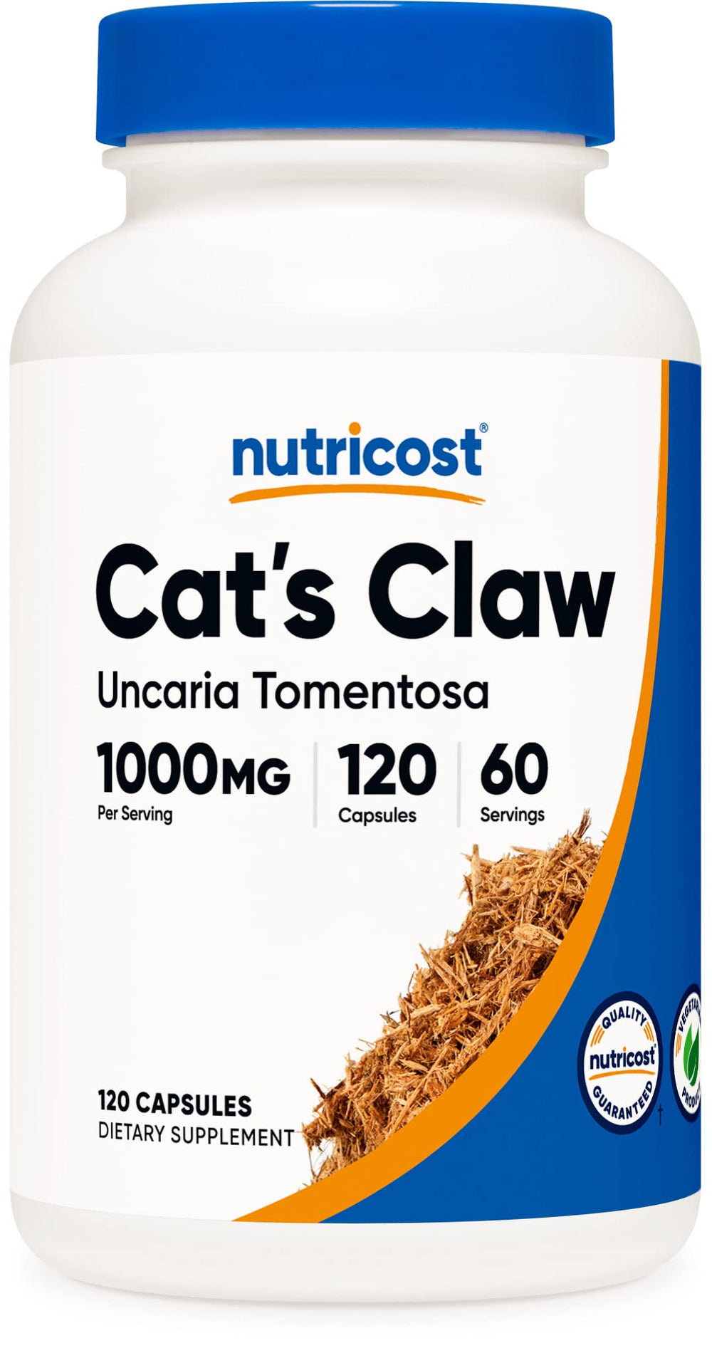 Bottle label for Nutricost Cat's Claw 1000mg