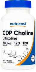 Nutricost CDP Choline 300mg vegetarian capsules bottle