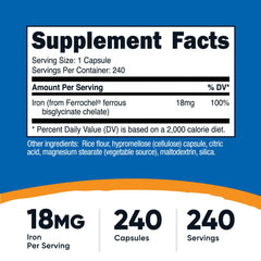Label highlighting Ferrochel chelated iron ingredient