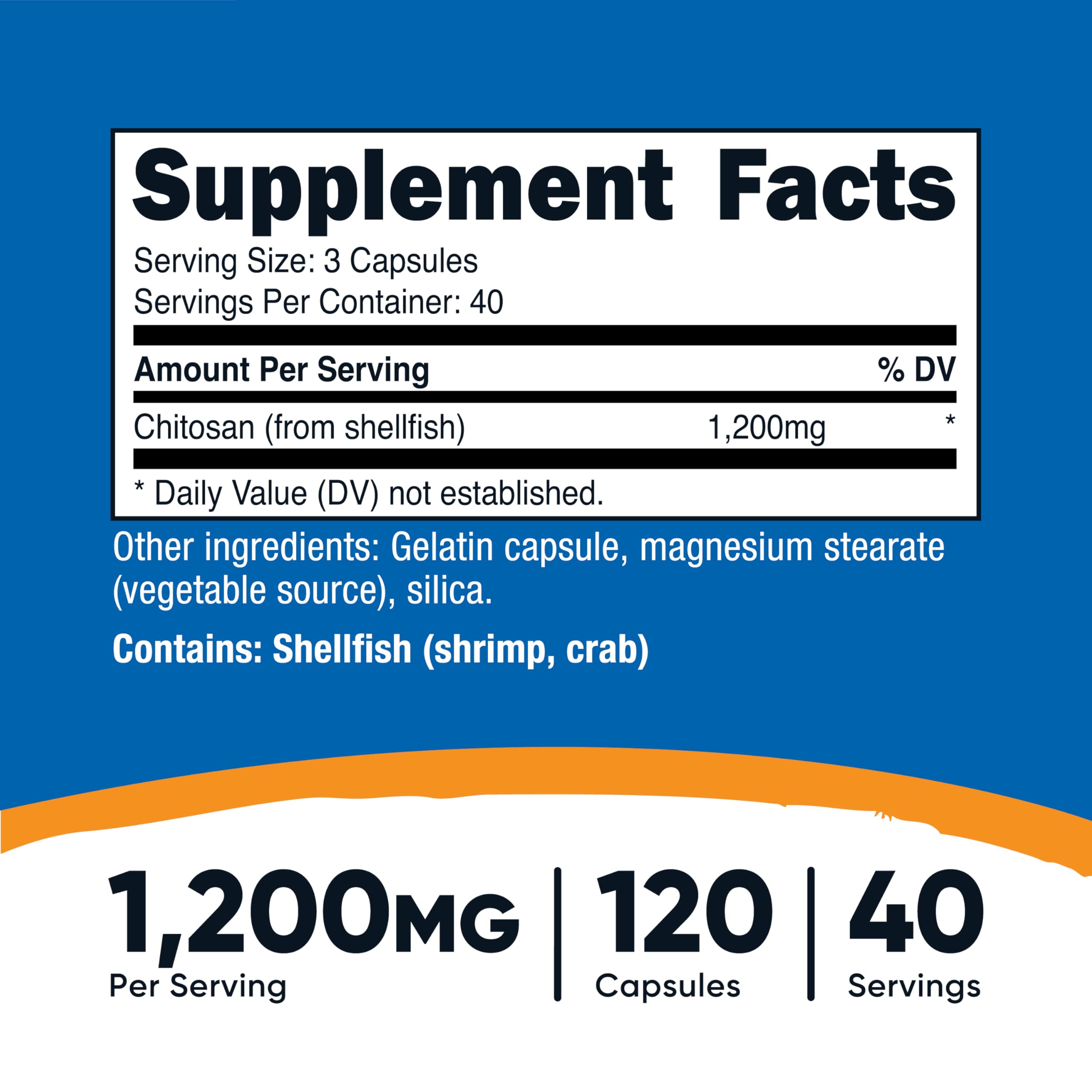 Nutricost Chitosan bottle with 120 capsules