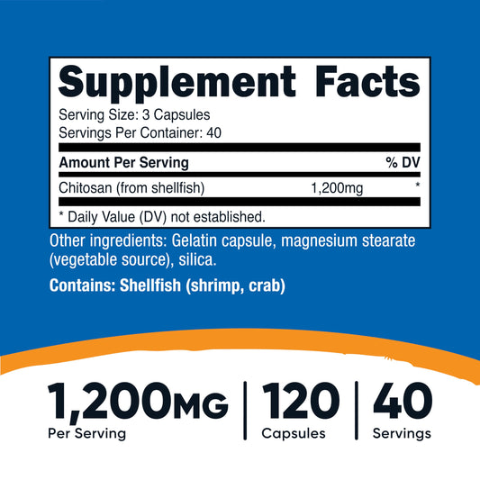 Nutricost Chitosan bottle with 120 capsules