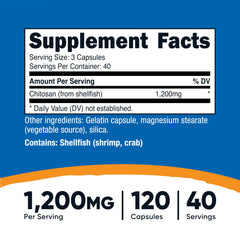 Nutricost Chitosan bottle with 120 capsules