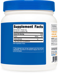 Gluten free and Non-GMO Nutricost Choline Bitartrate Powder 500g