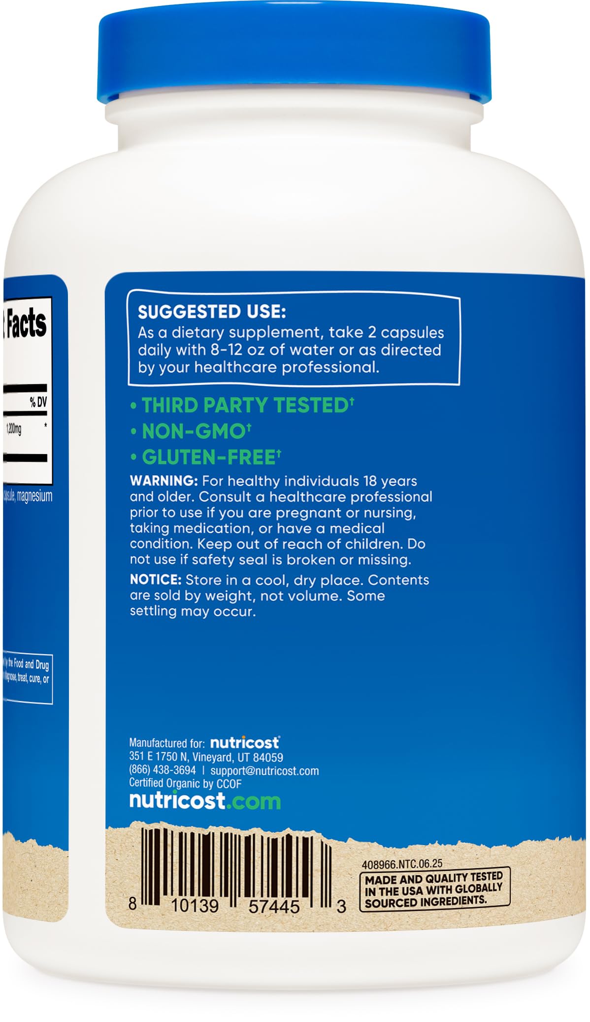 GMP-certified manufacturing facility for Nutricost Cinnamon Capsules