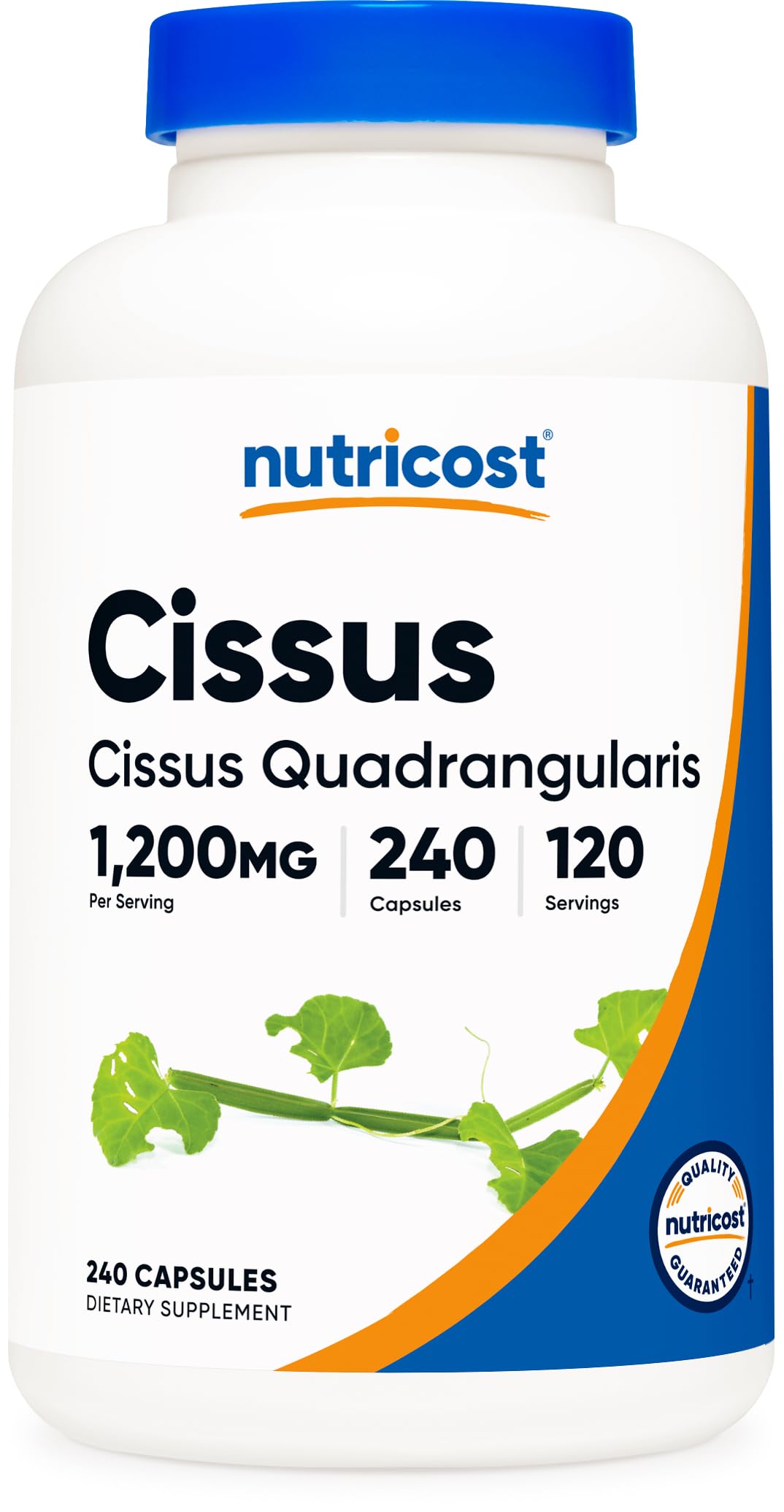 Nutricost Cissus Quadrangularis bottle and 240 capsules front view