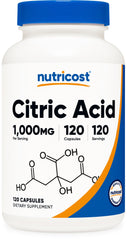 Nutricost Citric Acid 1000mg bottle label