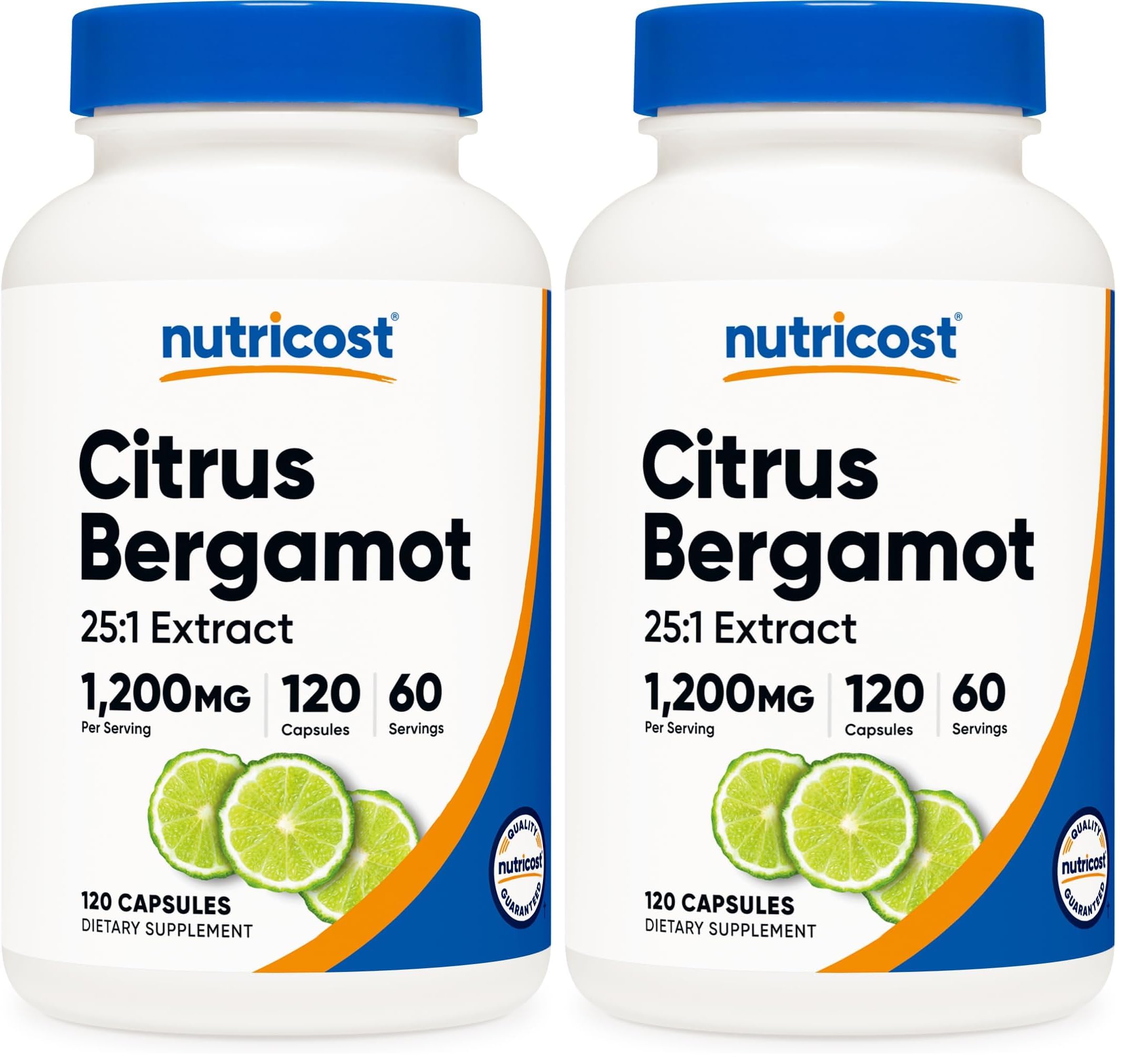 Nutricost Citrus Bergamot capsules bottle with 120 capsules, pack of 2