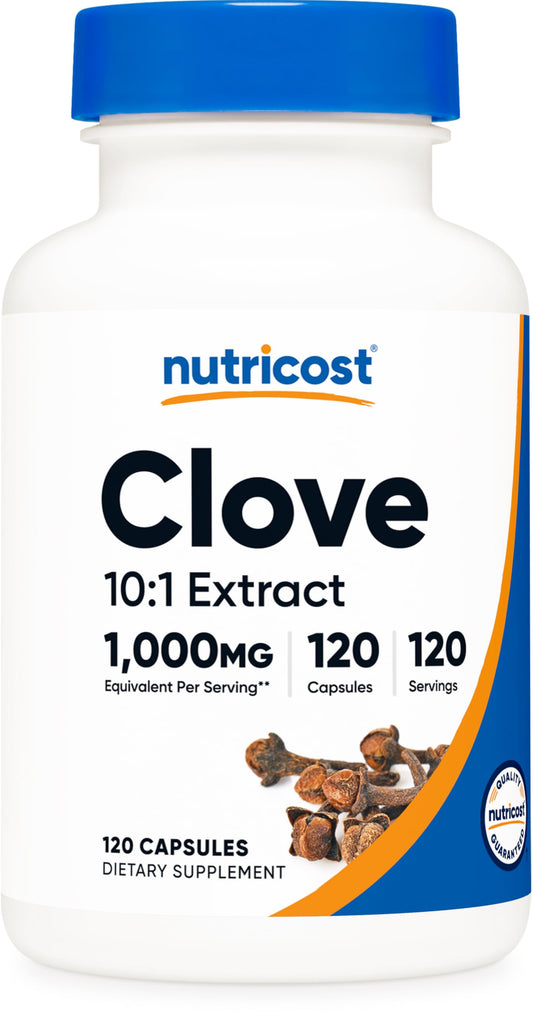Nutricost Clove 10:1 Extract bottle with 120 capsules
