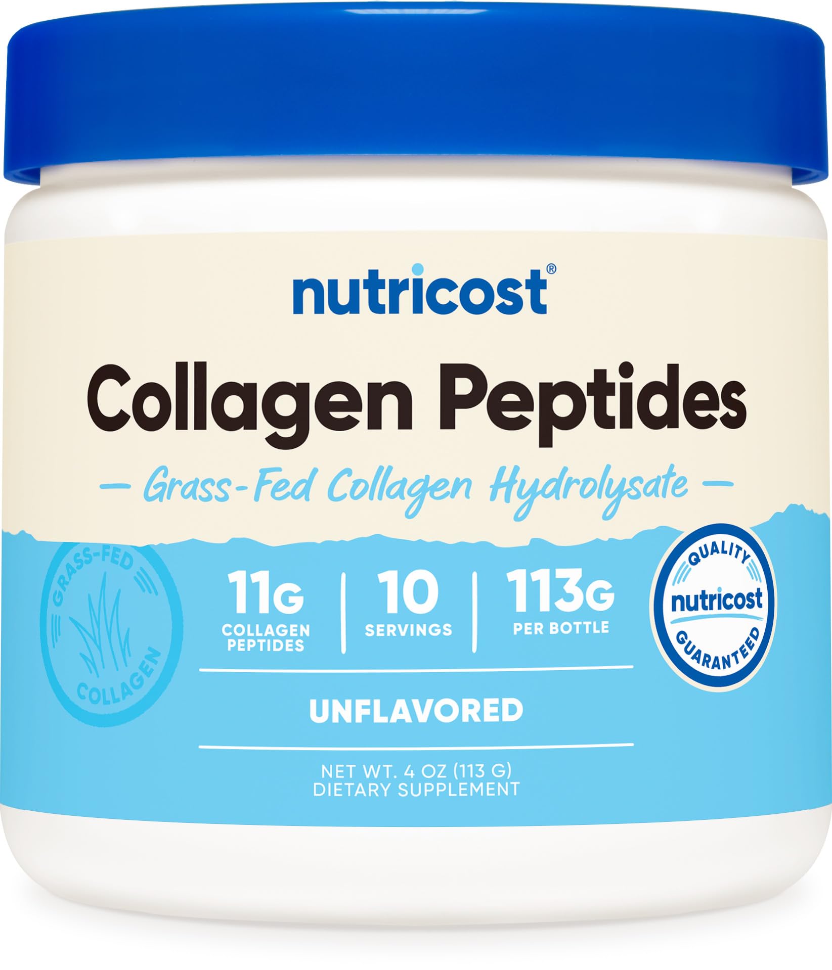Nutricost Collagen Peptides Powder 4 oz Unflavored – Type I & III