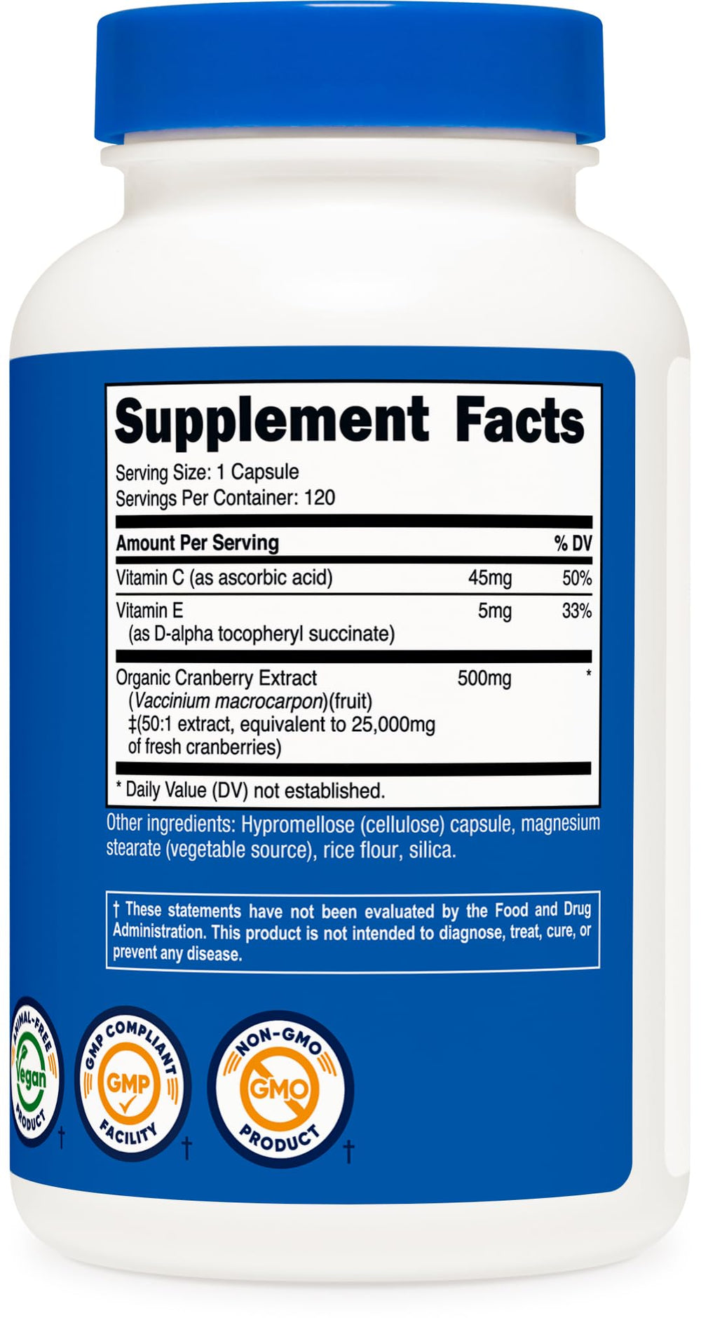 GMP compliant facility badge on product label