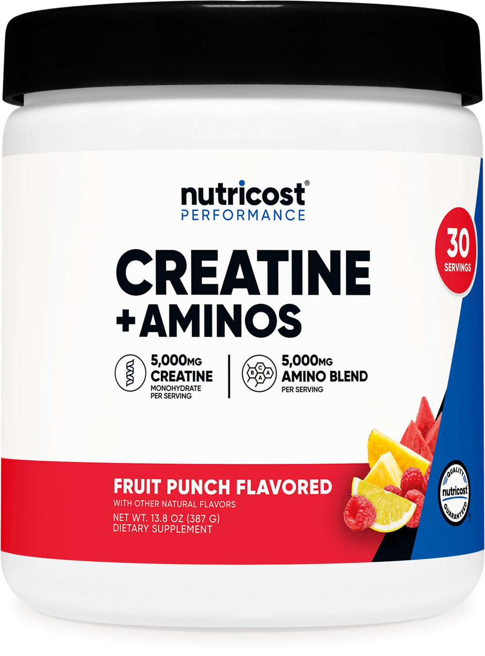 Nutricost Creatine + Aminos Fruit Punch bottle
