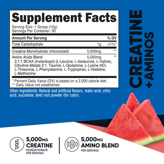 Nutricost Creatine + Aminos Watermelon 30 Servings - pack shot