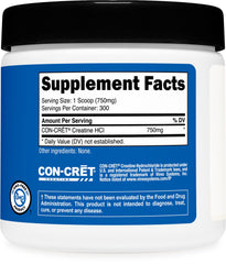 Nutricost Creatine HCl Powder in shaker showing gluten-free and GMO-free options