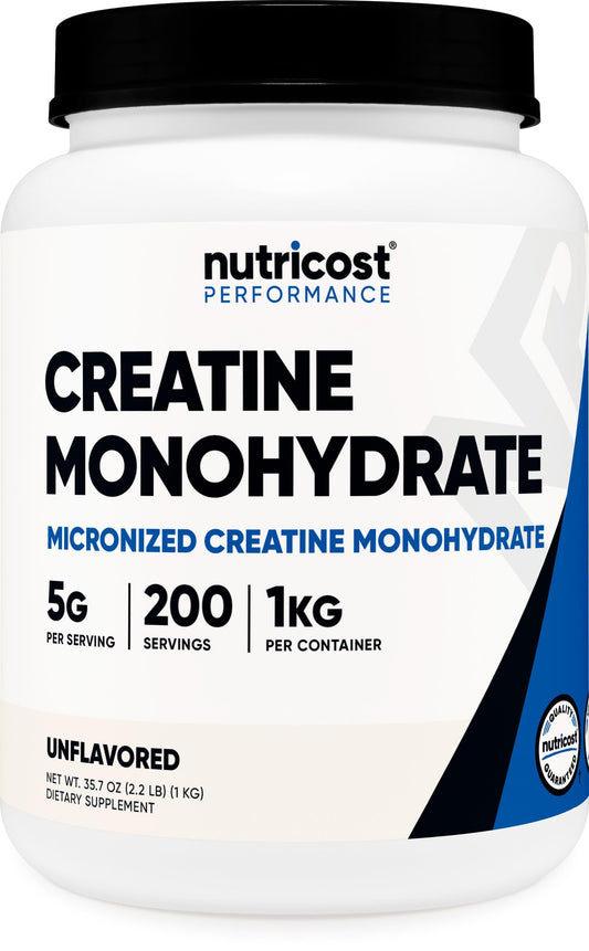 Nutricost Creatine Monohydrate Micronized 1 kg container