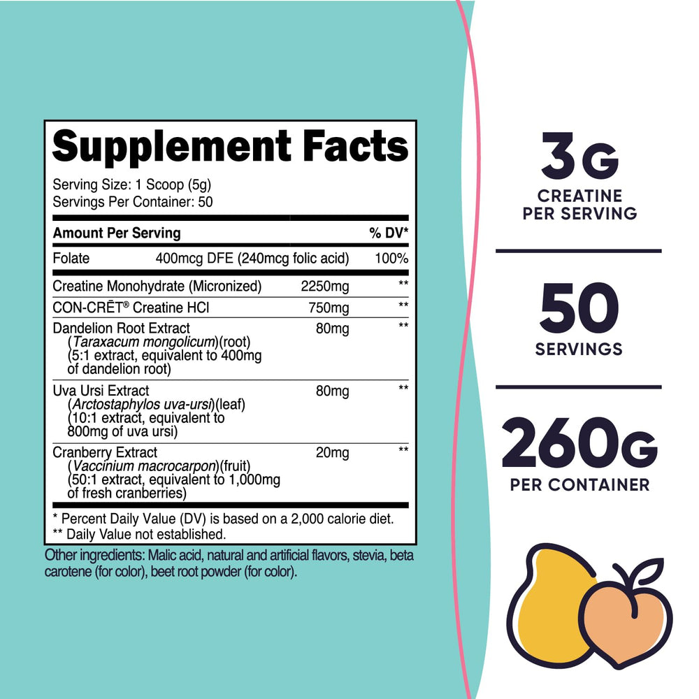 Scoop of Nutricost Peach Mango Creatine Monohydrate powder