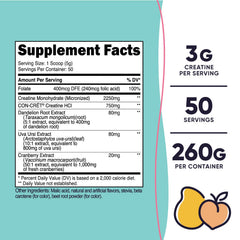 Scoop of Nutricost Peach Mango Creatine Monohydrate powder