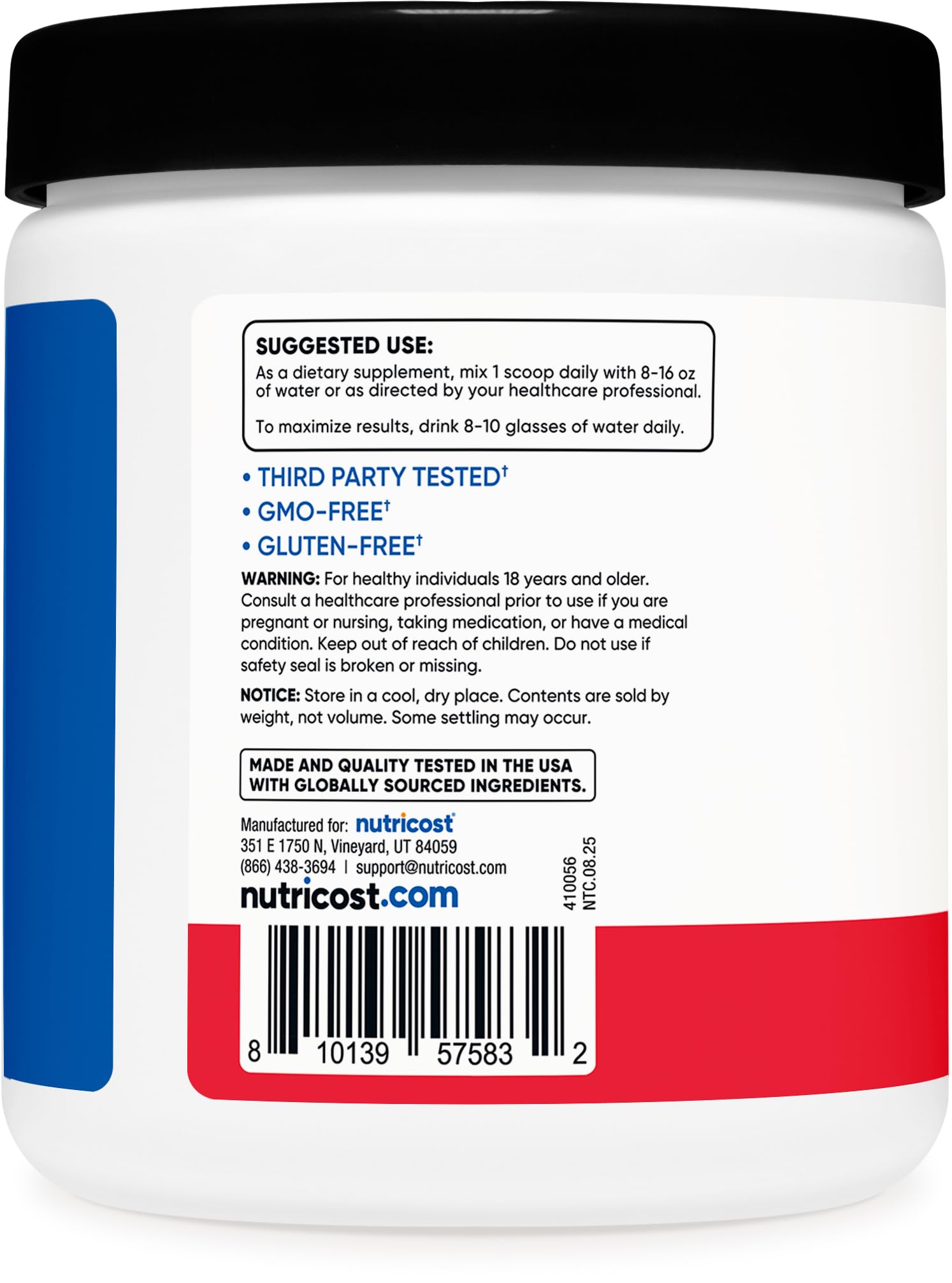 Packaging and bottle design for Nutricost Creatine Monohydrate Fruit Punch