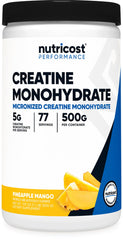 Nutricost Creatine Monohydrate Pineapple Mango 500g – front label