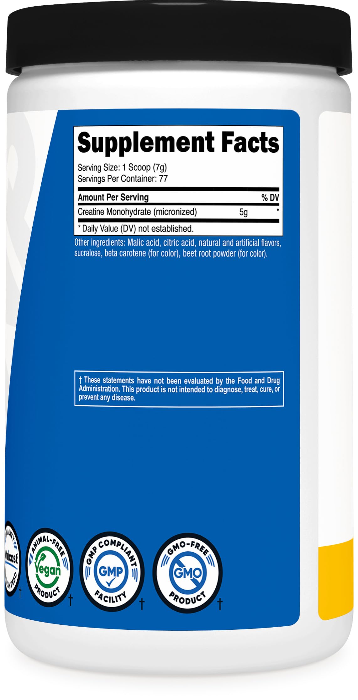 Pack shot of Nutricost Creatine Monohydrate Pineapple Mango 500g