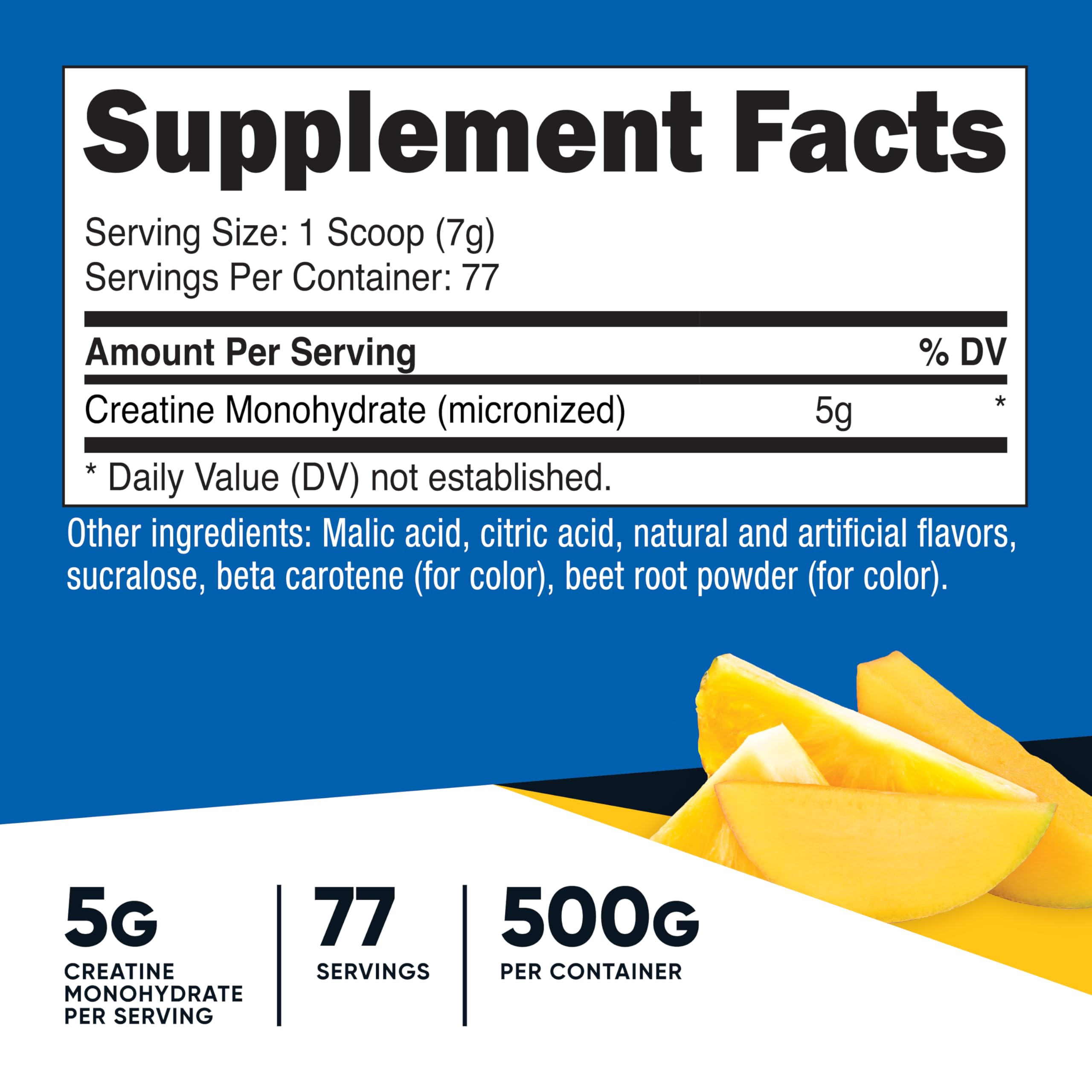 Serving scoop of Nutricost Creatine Monohydrate Pineapple Mango (500g)