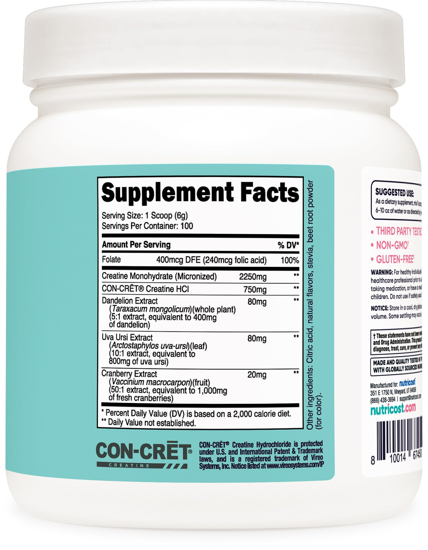 Strawberry Lemonade flavored creatine powder in serving scoop