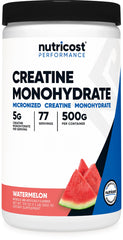Nutricost Creatine Monohydrate Watermelon 500g container