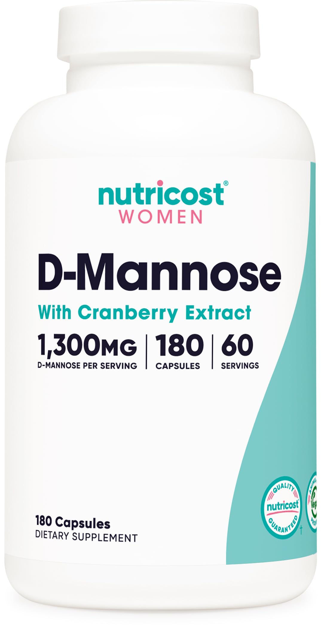 Nutricost D-Mannose with Cranberry Extract for Women bottle label