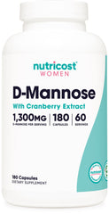 Nutricost D-Mannose with Cranberry Extract for Women bottle label