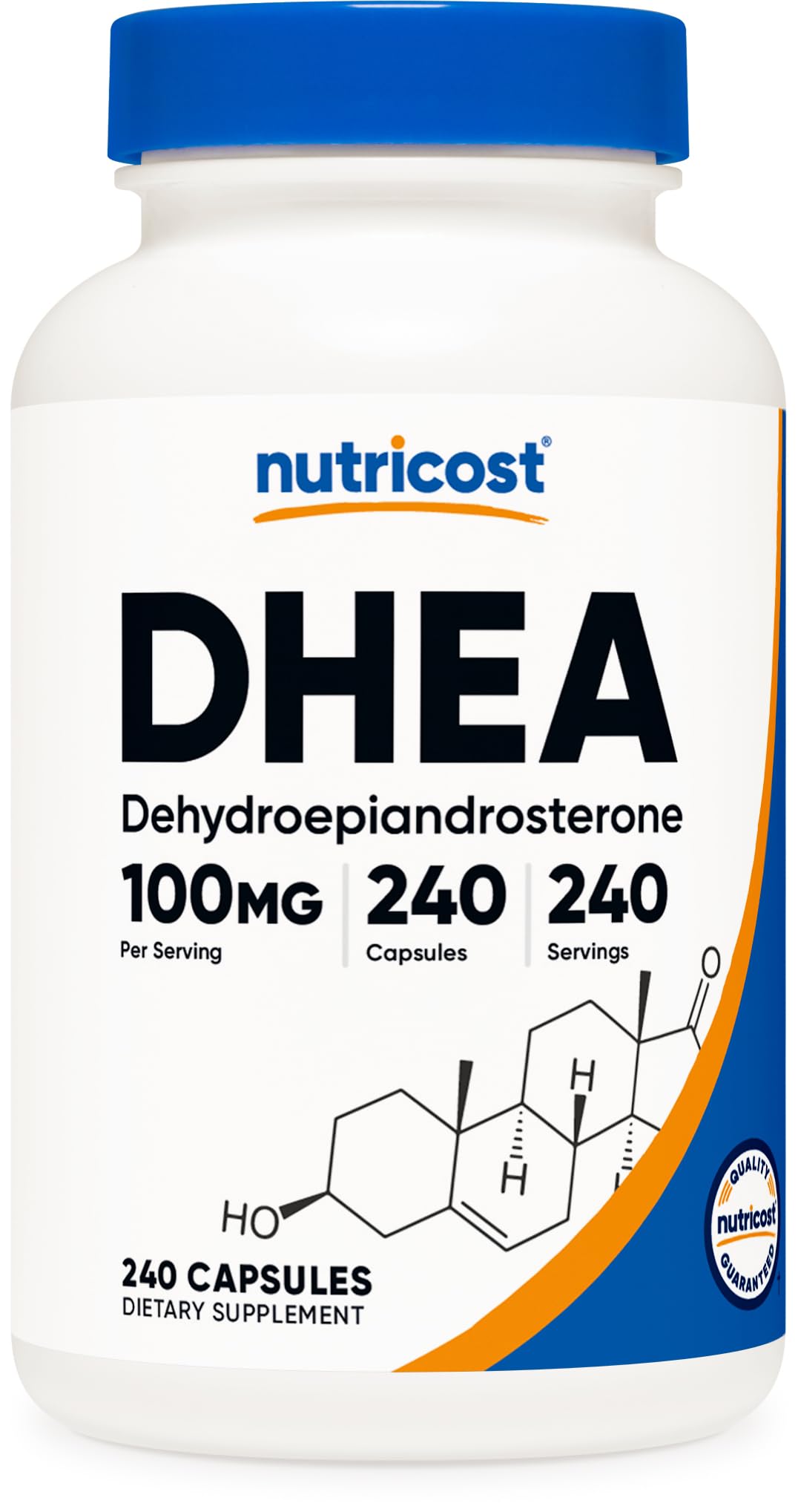 Nutricost DHEA 100mg bottle - front view