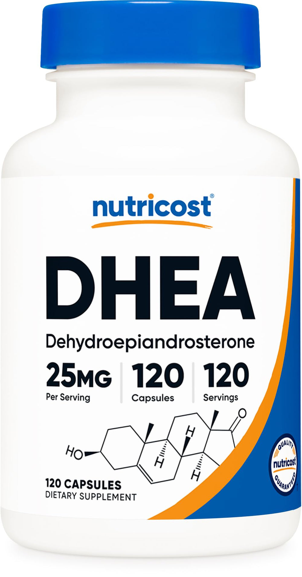 Nutricost DHEA 25mg bottle - 120 capsules