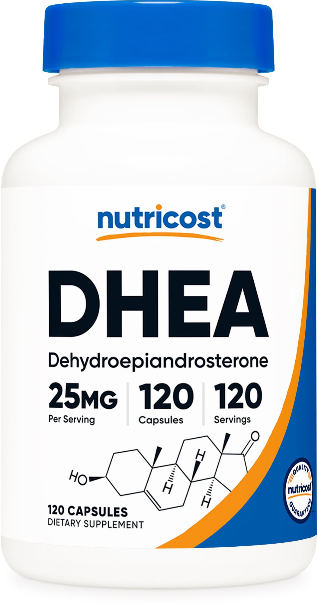 Nutricost DHEA 25mg bottle - 120 capsules