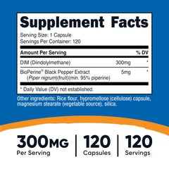 Close-up of 300mg DIM per capsule serving