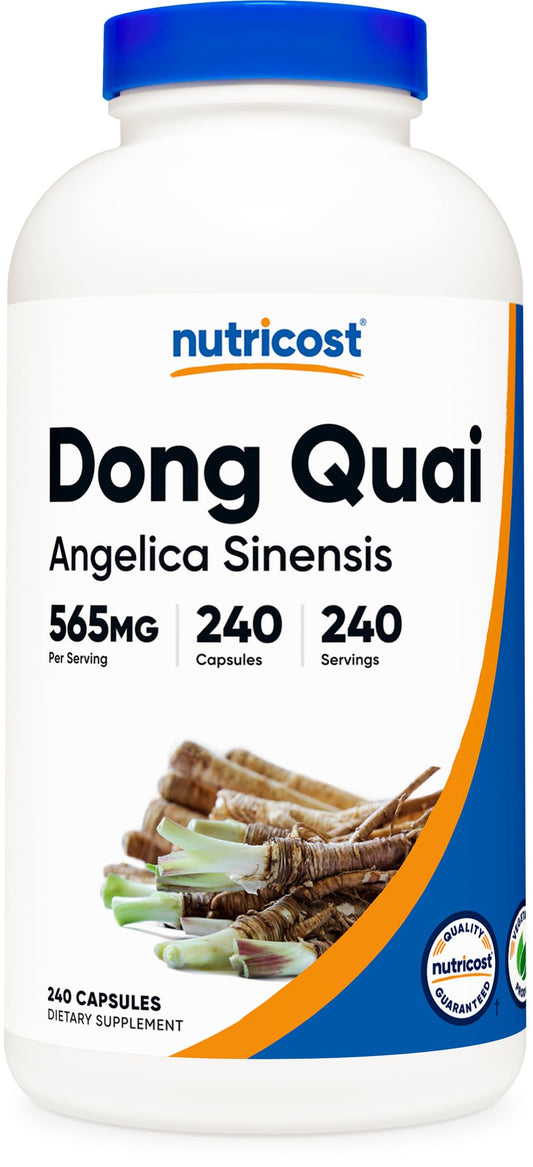 Nutricost Dong Quai 565mg bottle with 240 vegetarian capsules