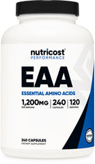 Nutricost EAA 1200mg bottle with 240 capsules