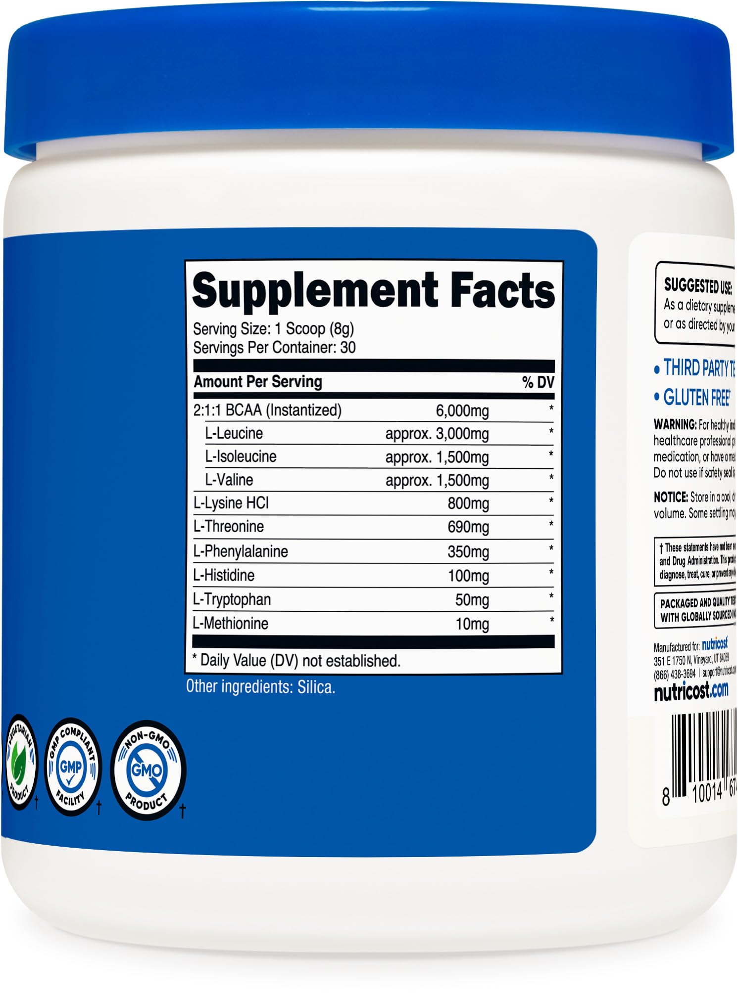 NSF GMP FDA registered facilities certification symbols on packaging