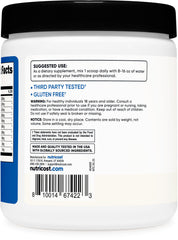 Unflavored Nutricost EAA Powder being measured with a scoop