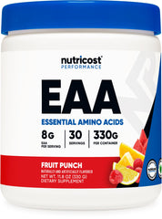 Nutricost EAA Powder Fruit Punch canister front view