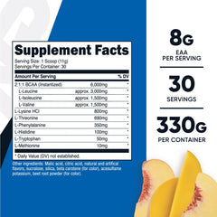 Nutricost EAA Powder Peach Mango label detail