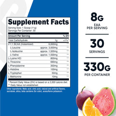 Nutricost EAA Powder POG flavor orange serving