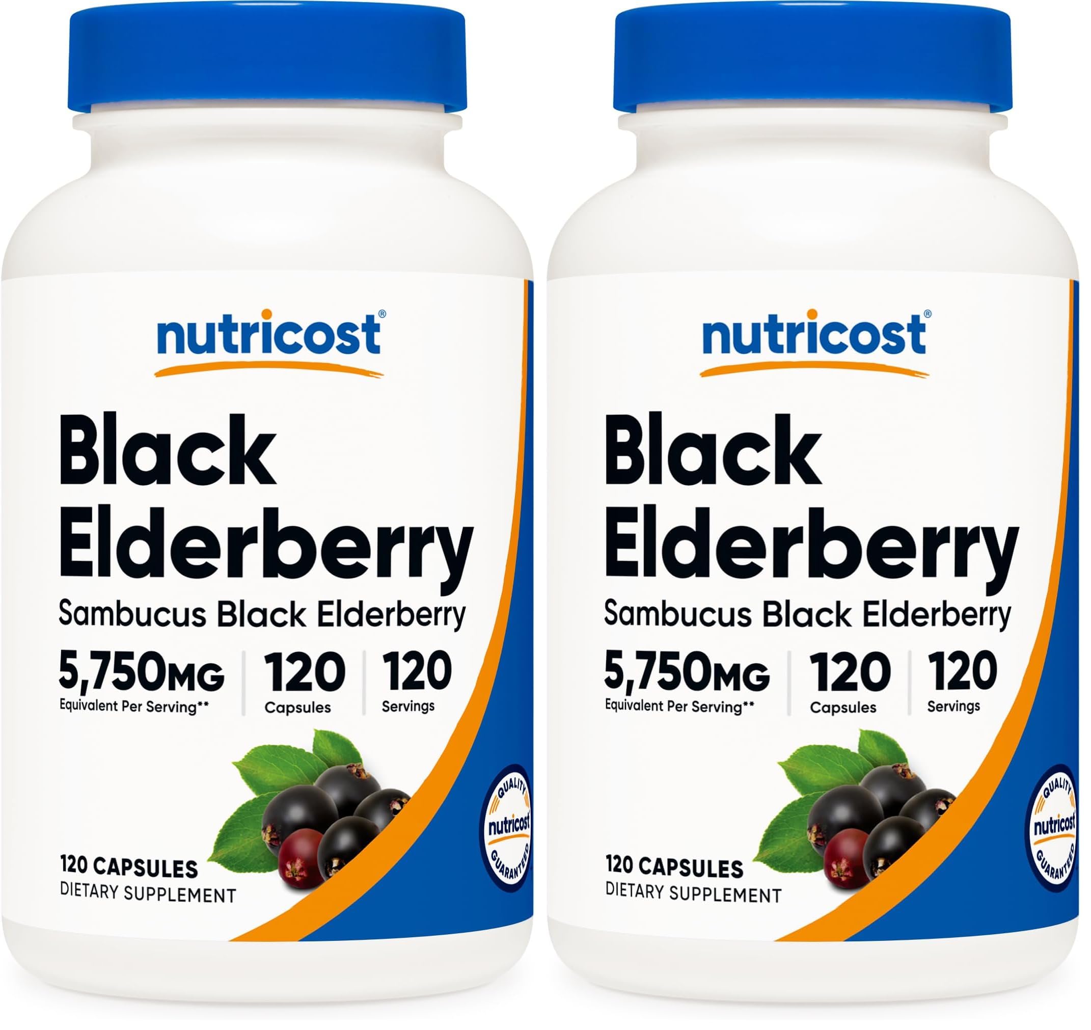 Nutricost Elderberry Capsules bottle front view