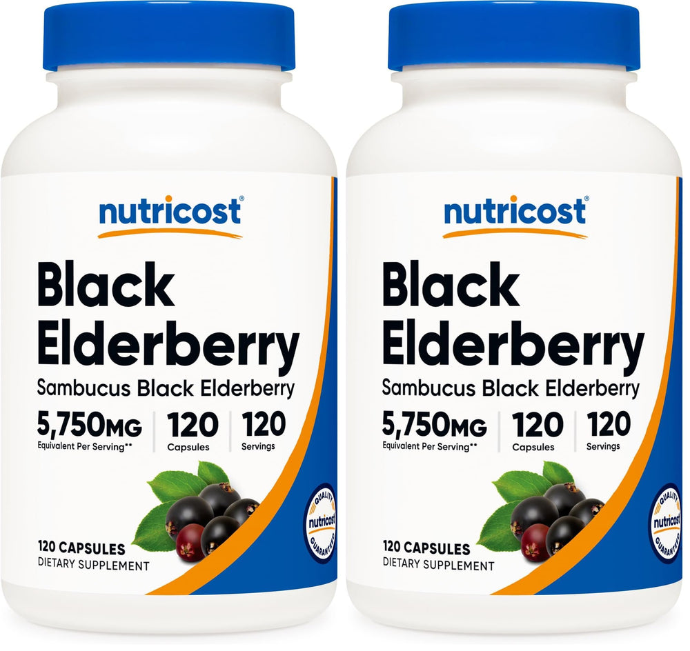 Nutricost Elderberry Capsules bottle front view