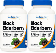 Nutricost Elderberry Capsules bottle front view