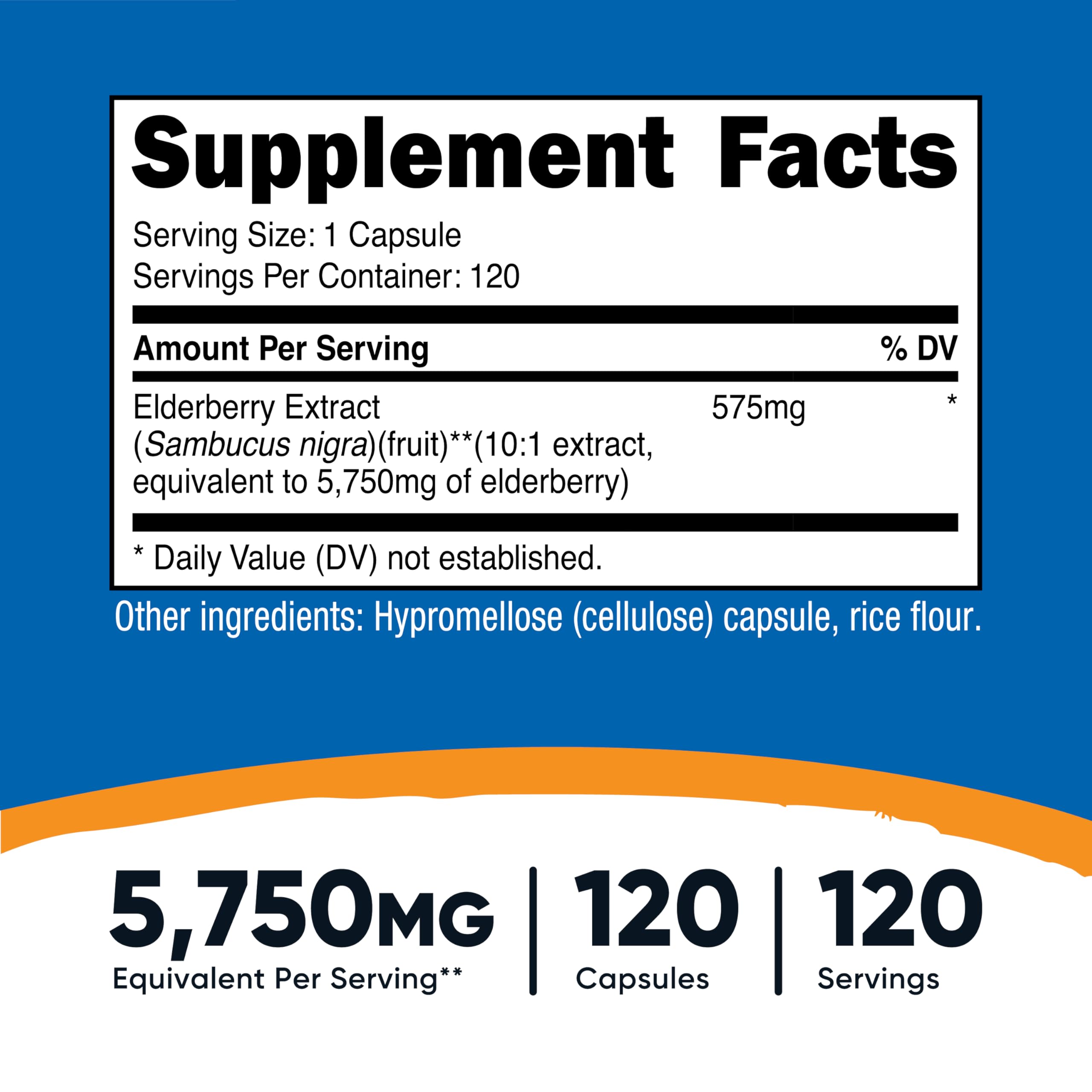 Close-up of 575mg elderberry capsule